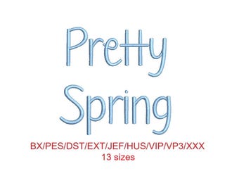 Pretty Spring embroidery font with commercial license (MHA)