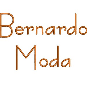 May include: An orange embroidered logo with the text "Bernardo Moda".