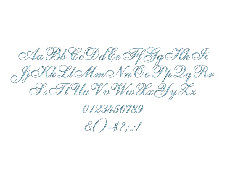 Giullia Script embroidery font formats PESBX 16 sizes image 2