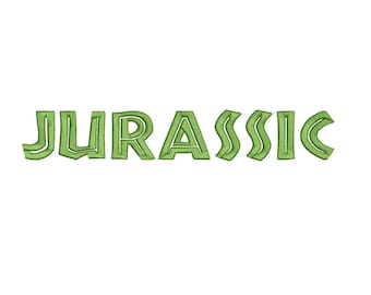 Fuente de bordado Jurassic: 1-2 pulgadas, archivo de máquina (descarga digital)