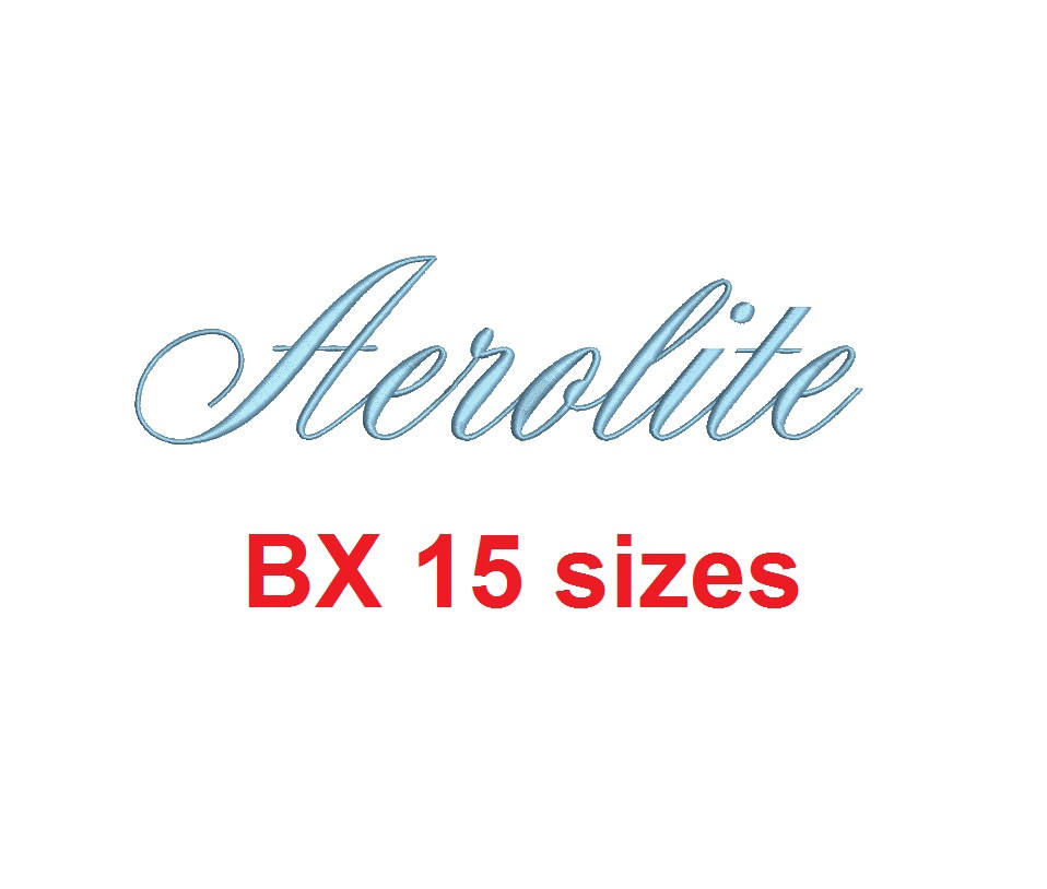 Aerolite Script embroidery BX embroidery font sample