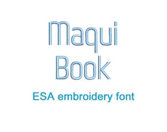 Maqui Book ESA embroidery font RLA