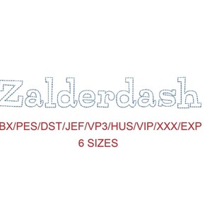 Zalderdash™ Bean Stitch Outline embroidery font (RLA)
