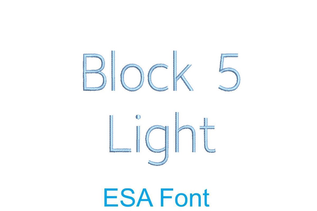 Esa Rounded Block Block Five Light ESA Embroidery Font - Etsy