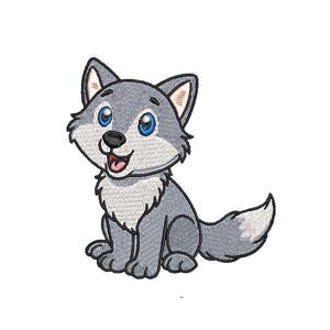 Broderidesign för babyvarg