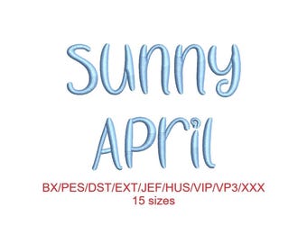 Sunny April embroidery font with commercial license (MHA)