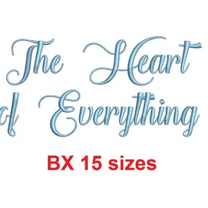 Może przedstawiać: Wzór haftu "The Heart of Everything" w jasnoniebieskim kolorze. Wzór jest dostępny w 15 rozmiarach.