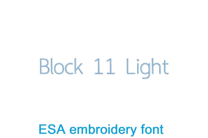 Esa Rounded Block Block 11 Light ESA Embroidery Font - Etsy