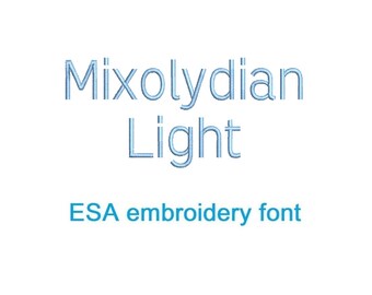 Mixolydian Light ESA embroidery font RLA