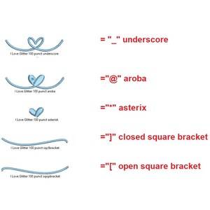 I Love Glitter embroidery BX font Sizes 0.25 1/4, 0.50 1/2, 1, 1.5, 2, 2.5, 3, 3.5, 4, 4.5, 5, 5.5, 6, 6.5, 7 MHA image 3