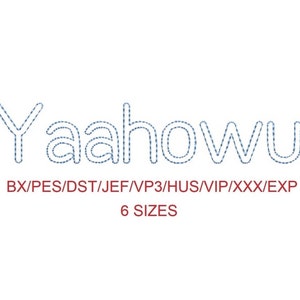 Yaahowu Bean Stitch Outline embroidery font (SNAS)