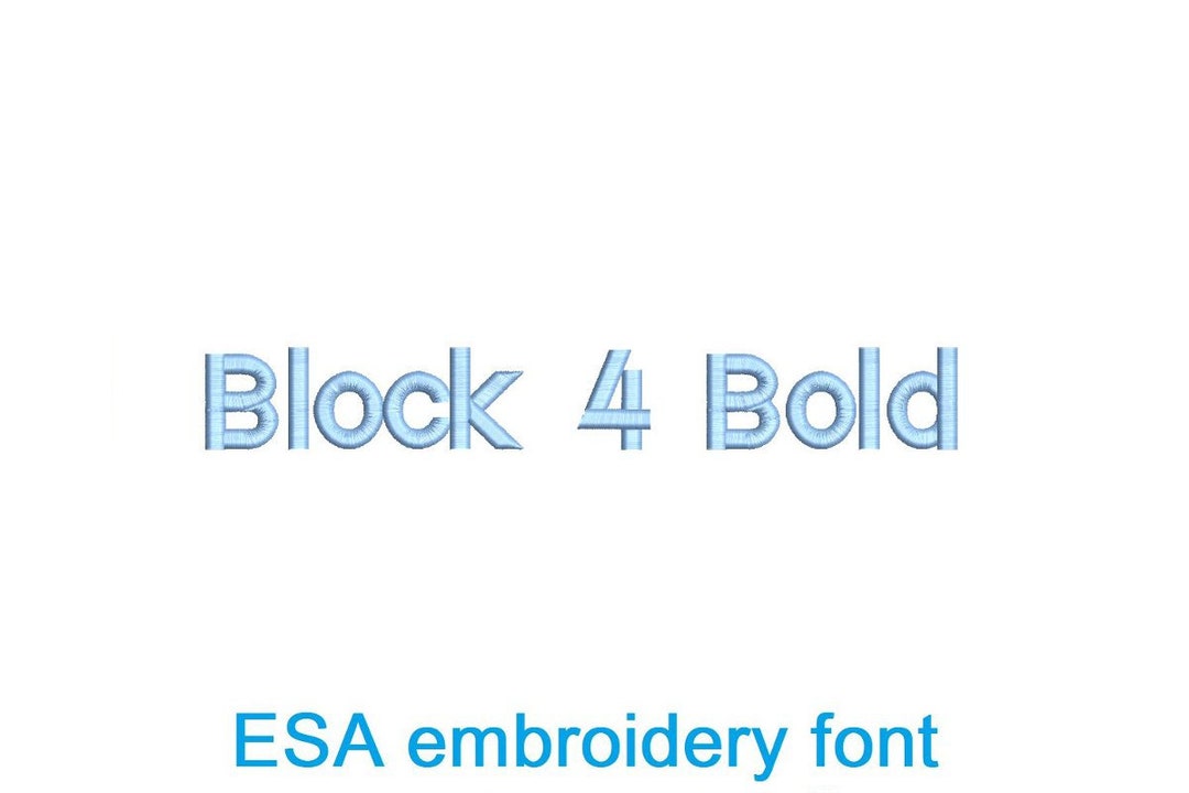 Esa Rounded Block Block 4 Bold ESA Embroidery Font - Etsy