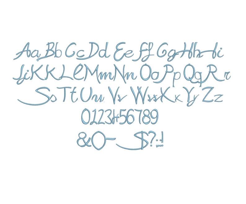 Sabrina Script Embroidery Font: 1-2 Inch (digital Download) - Etsy