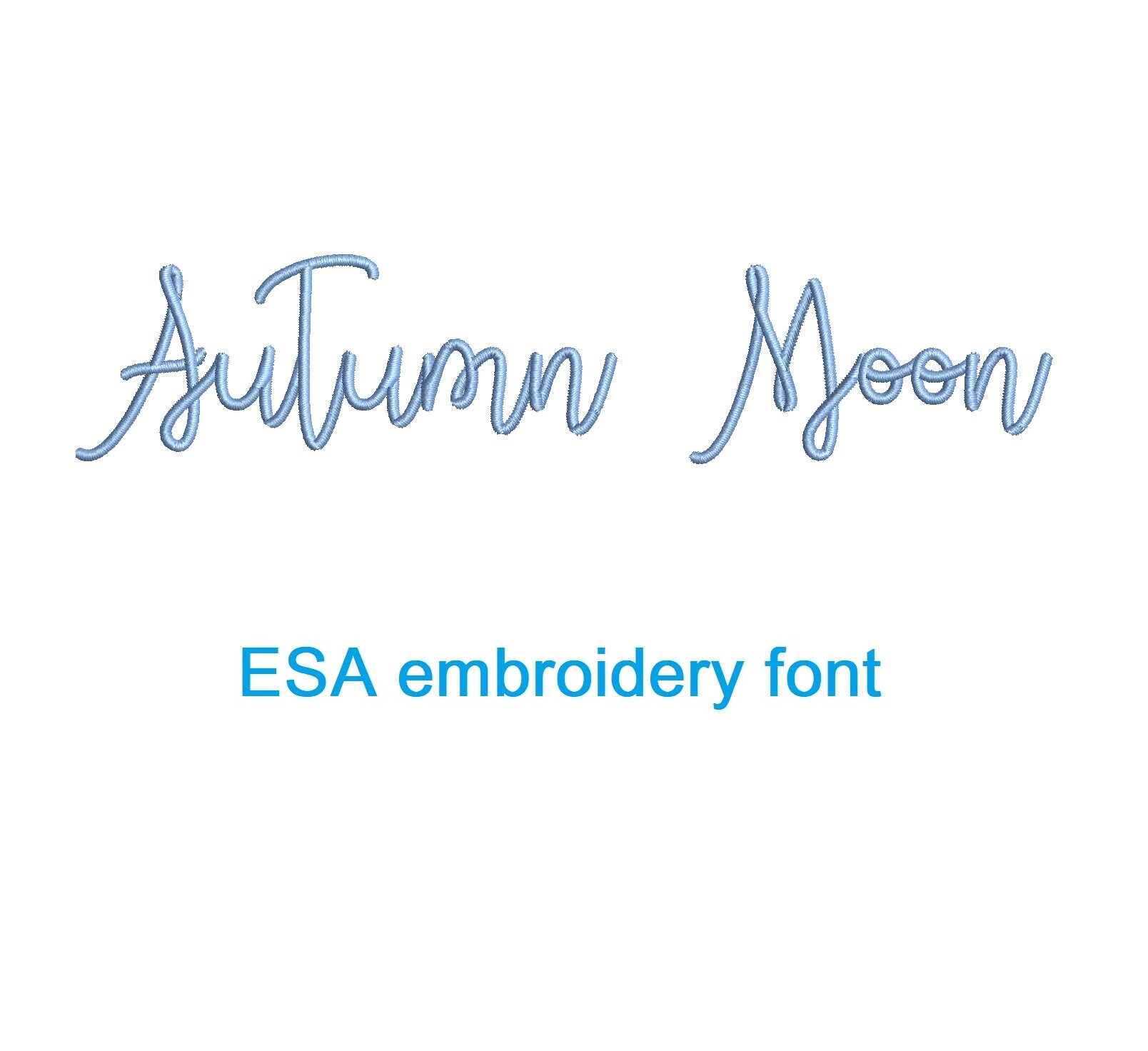 Autumn Moon ESA embroidery font with commercial license   (MHA)
