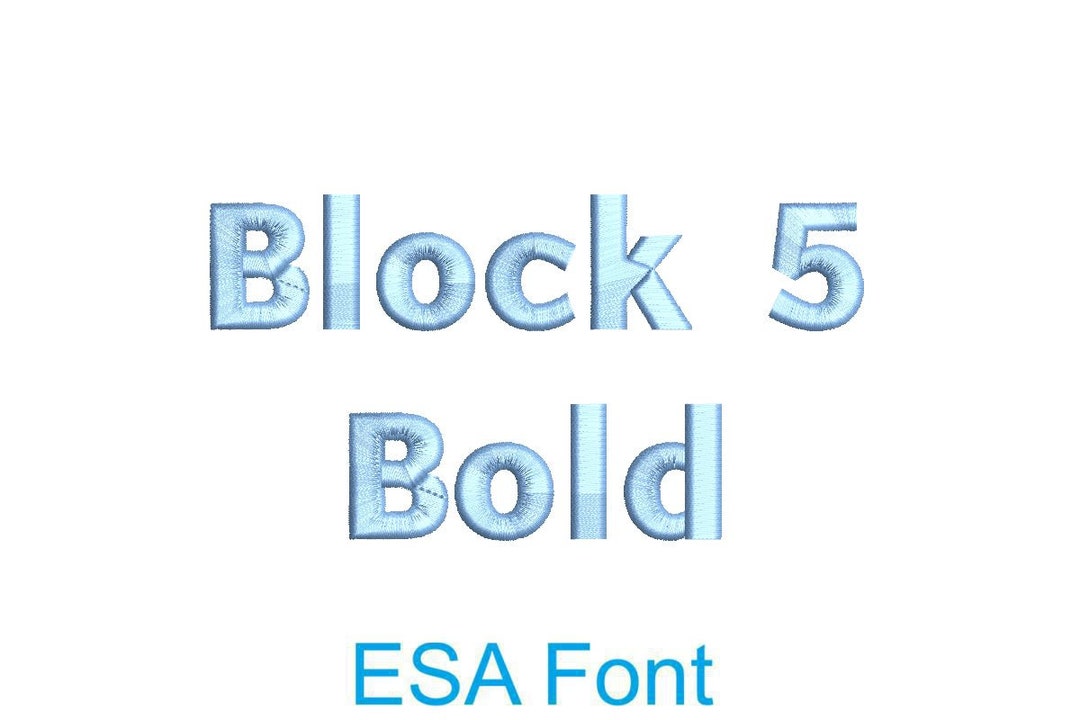 Esa Rounded Block Block Five Bold ESA Embroidery Font - Etsy