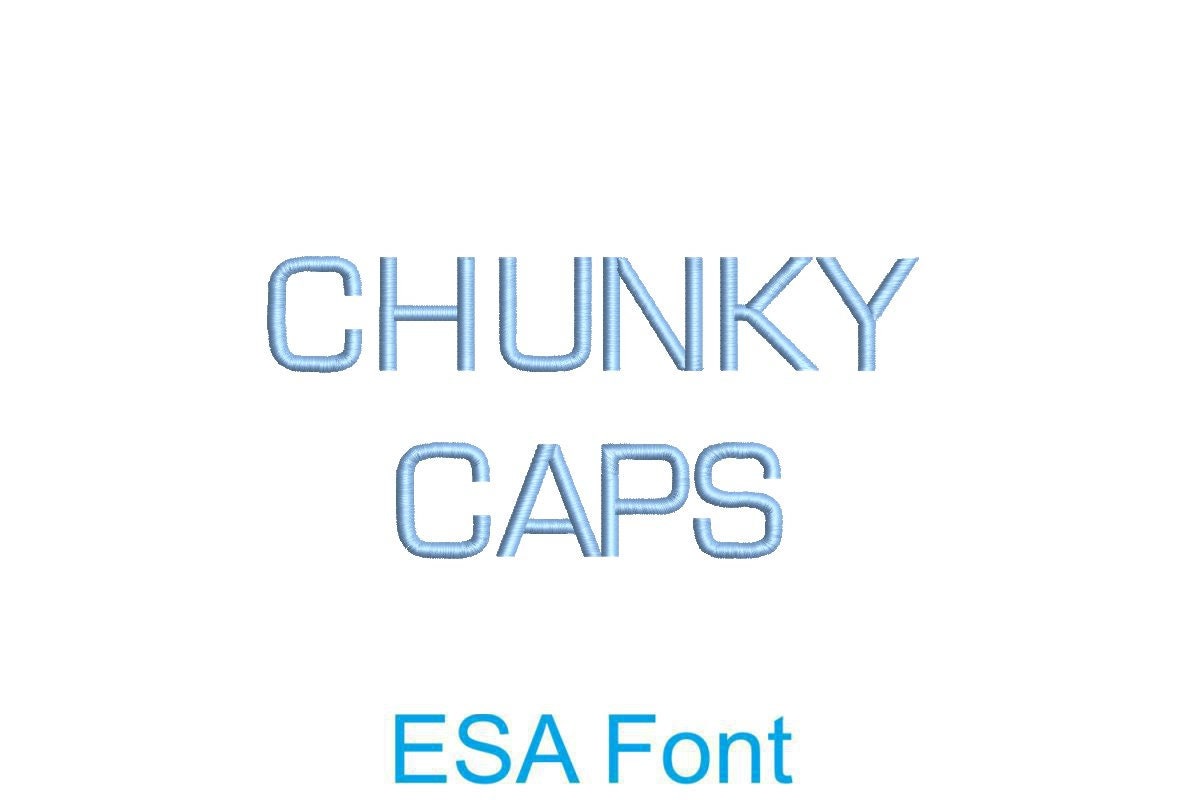 Chunky Caps ESA Embroidery Font - Etsy