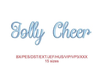 Jolly Cheer embroidery font with commercial license (MHA)