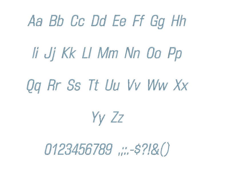 All Italic Embroidery Fonts PNG Images