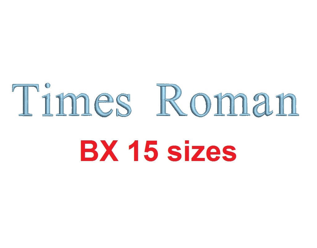 Times Roman embroidery BX font embroidery font sample