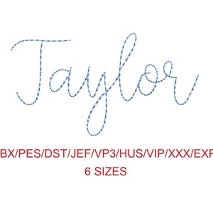 Taylor Bean Stitch machine embroidery font 6 sizes