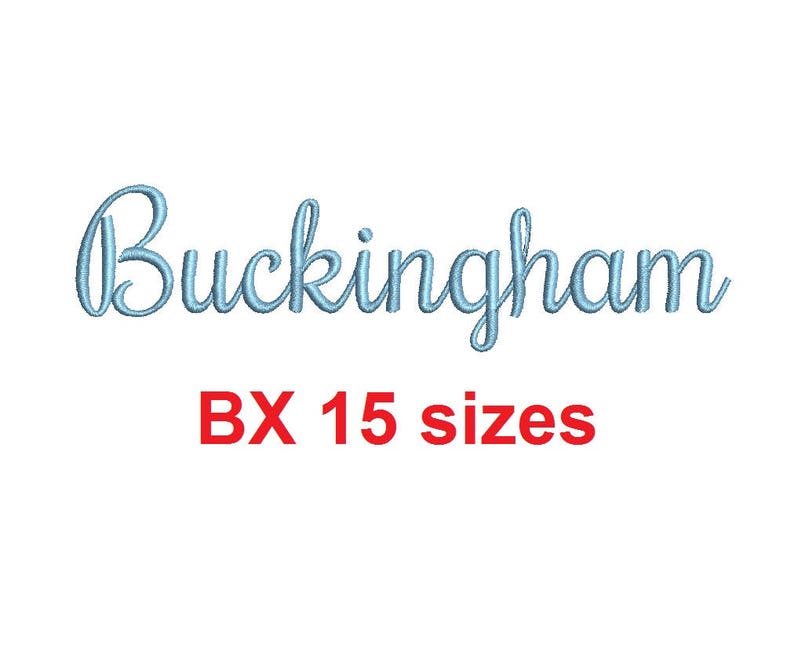 Buckingham embroidery BX font Sizes 0.25 1/4, 0.50 1/2, 1, 1.5, 2, 2.5, 3, 3.5, 4, 4.5, 5, 5.5, 6, 6.5, and 7 inches image 1