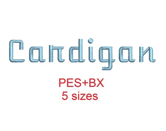 Fuente para bordado de cárdigan: formatos BX + PES (descarga digital)
