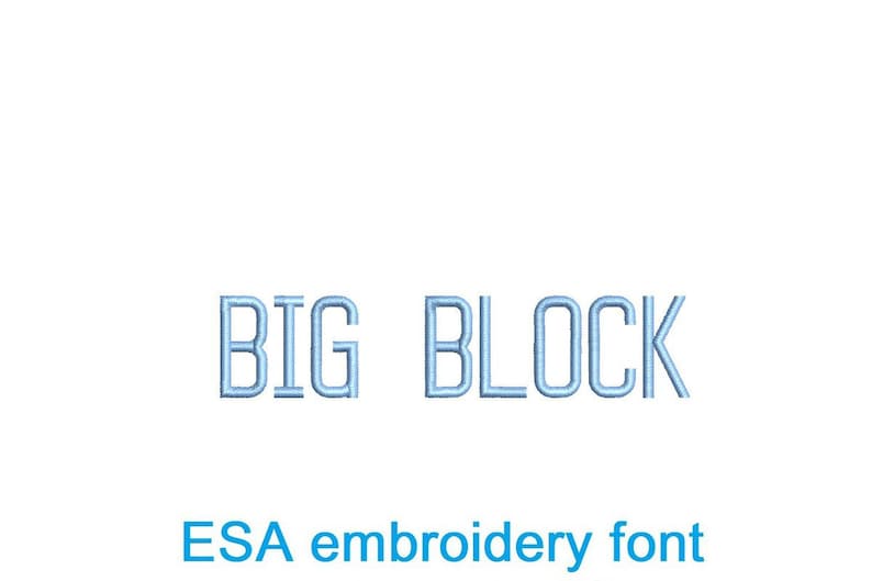 Esa Rounded Block Big Block ESA Embroidery Font - Etsy