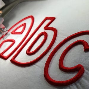 Hobo Outline 3d Puff Foam embroidery font with easy 10 steps pdf tutorial included