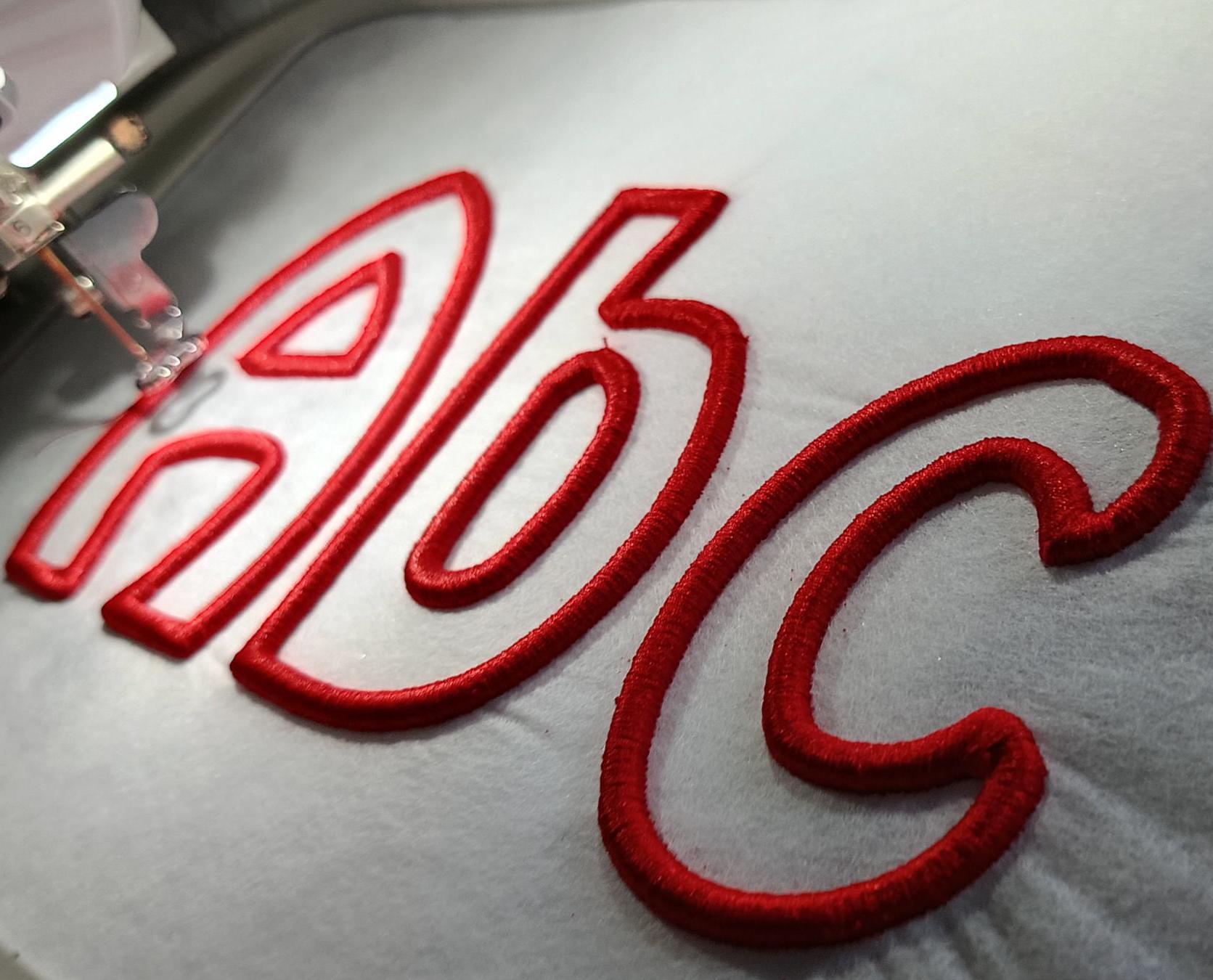 Hobo Outline 3d Puff Foam embroidery font with easy 10 steps pdf tutorial included