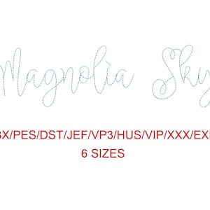 Magnolia Sky Bean Stitch máquina de bordar fuente 6 tamaños