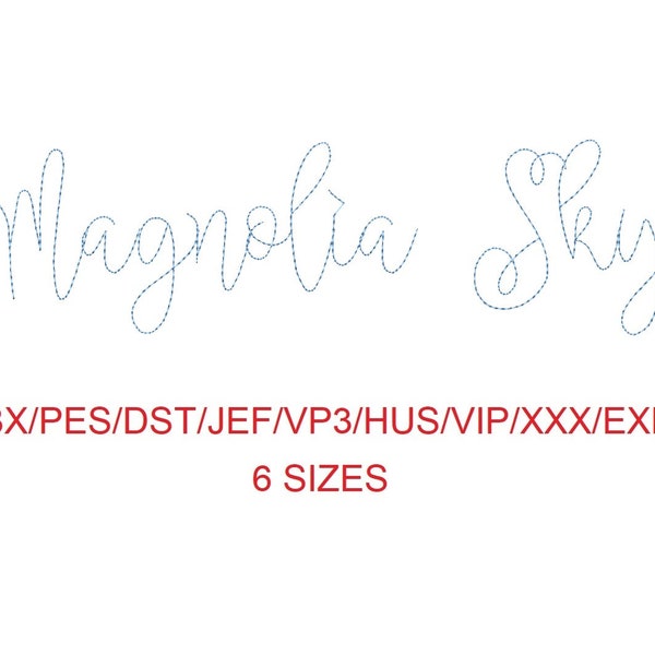 Magnolia Sky Embroidery Font Etsy