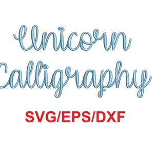 Unicorn Calligraphy alphabet svg/eps/dxf cutting files (MHA)