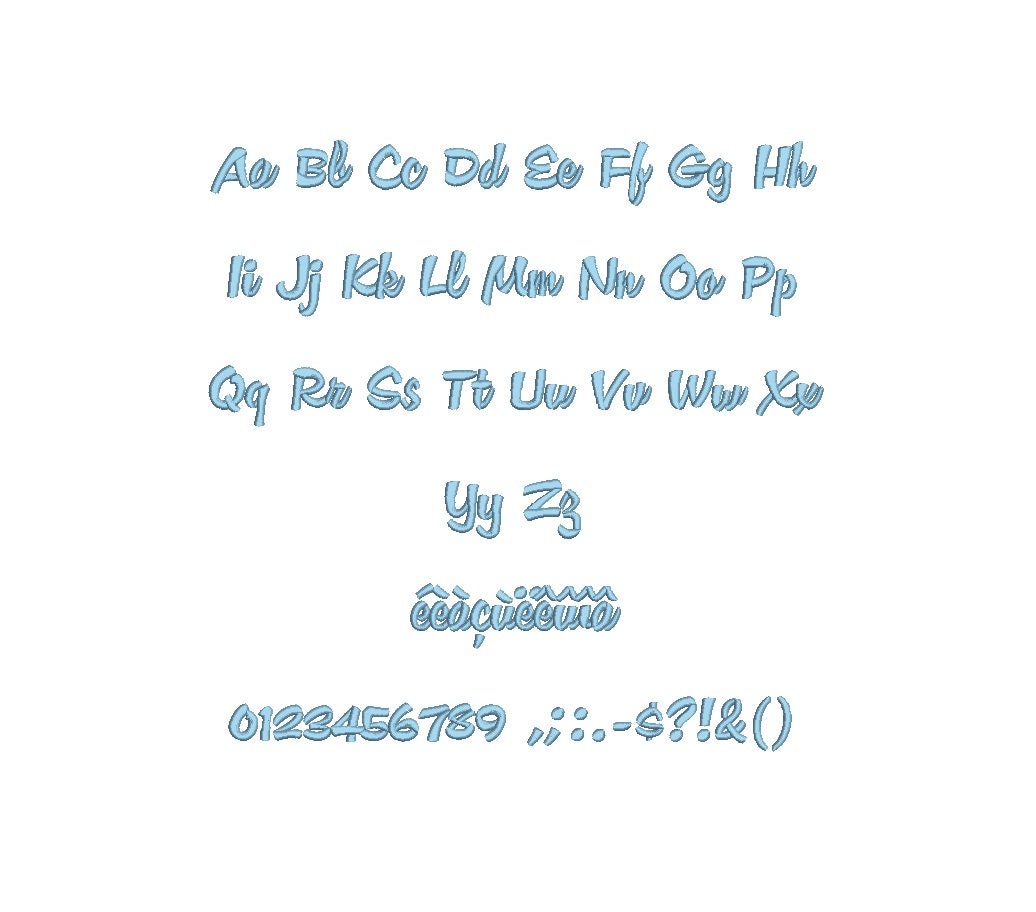 Enamel Brush™ Script Embroidery Font Formats PESBX 16 Sizes Etsy