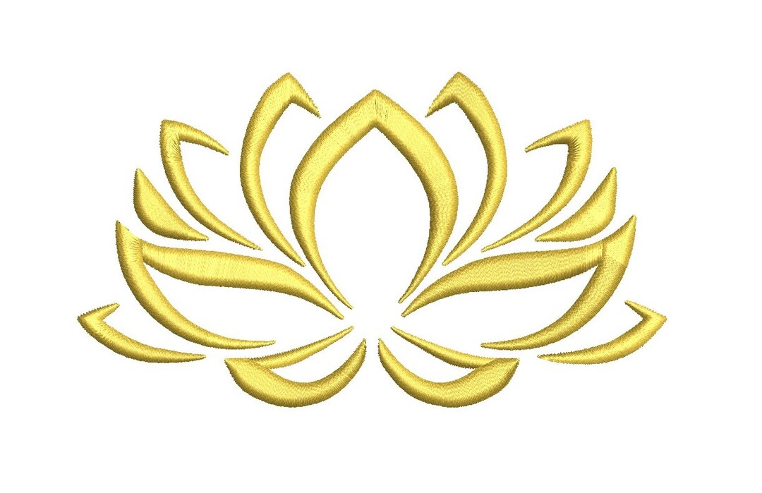 Lotus Flower Machine Embroidery Hand Made Design Instant Download Etsy