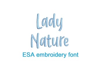 Lady Nature handwritten ESA embroidery font (SNAS)