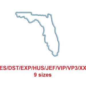 Florida embroidery applique pes/dst/exp/jef/hus/vip/vp3/xxx 9 Sizes