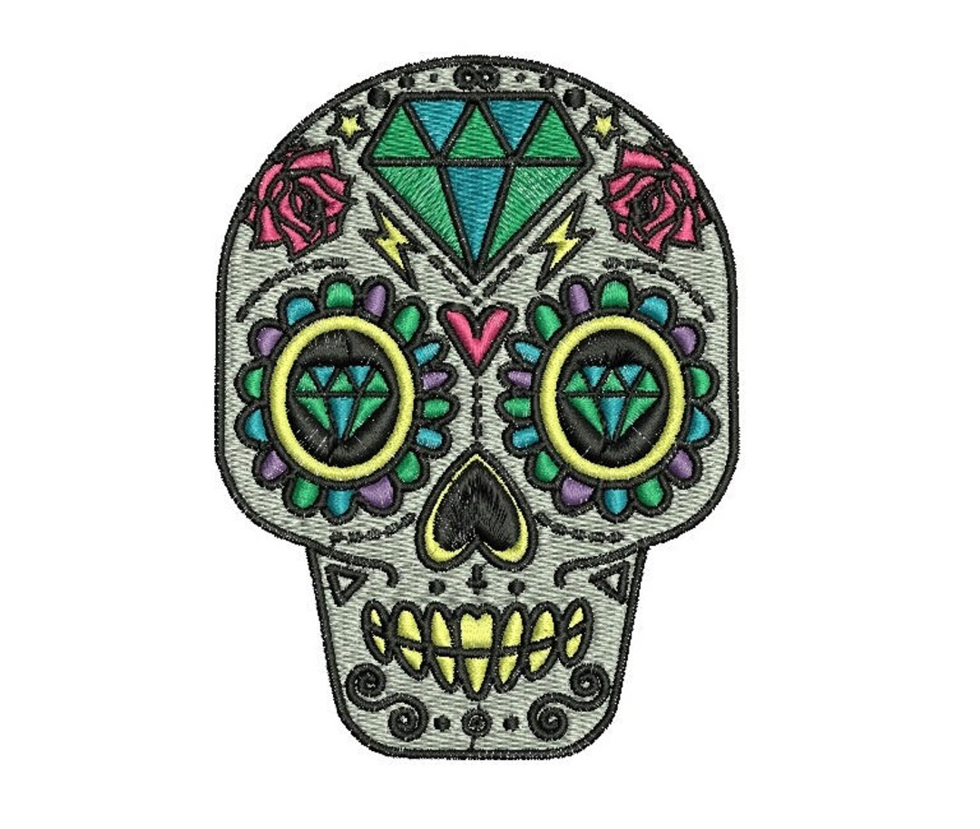 Sugar Skull Dia De Los Muertos Day of the Dead Digital Embroidery PES ...