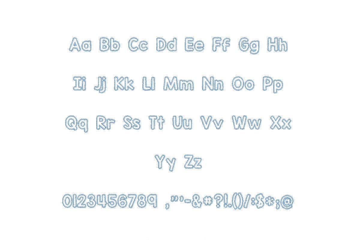 Block 9 Outline ESA Embroidery Font - Etsy
