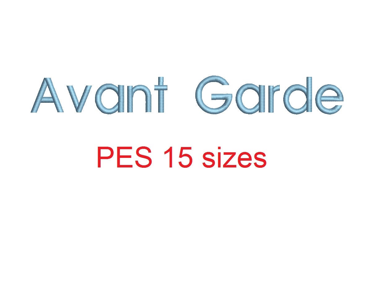 Avant Garde Font PES Format 15 Sizes 0.25 1/4 0.5 1/2 1 - Etsy