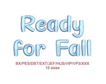 Ready For Fall embroidery font with commercial license (MHA)