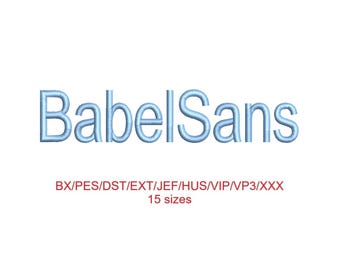 BabelSans embroidery font with commercial license