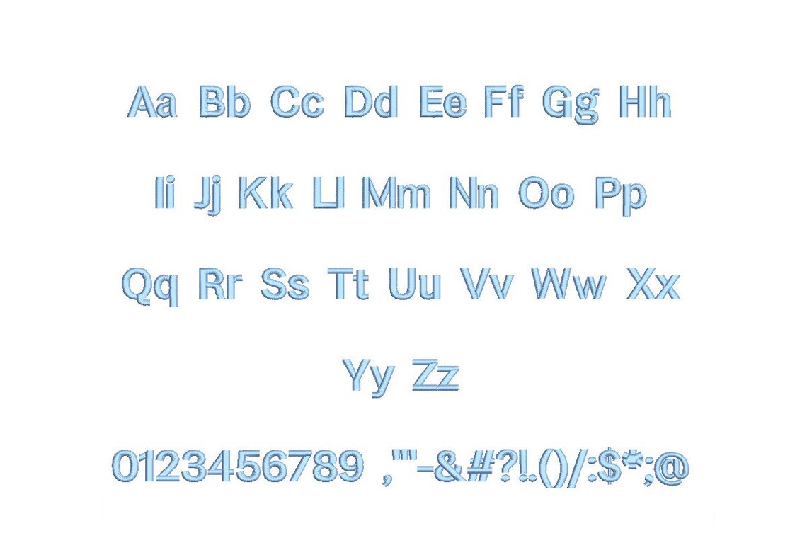 Esa Rounded Block Block 3 Bold ESA Embroidery Font - Etsy