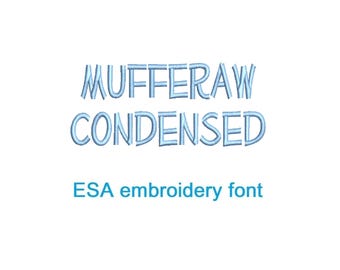 Mufferaw Condensed ESA embroidery font RLA
