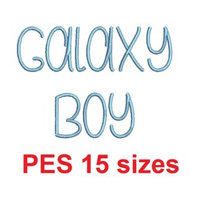 Galaxy Boy Embroidery Font: PES Format, 15 Sizes (Digital Download)