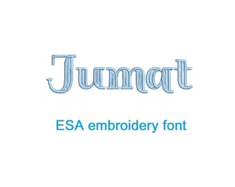 Jumat Carved ESA embroidery font (SNAS)