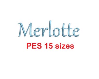 Merlotte embroidery font PES format 15 Sizes 0.25 (1/4), 0.5 (1/2), 1, 1.5, 2, 2.5, 3, 3.5, 4, 4.5, 5, 5.5, 6, 6.5, and 7 inches