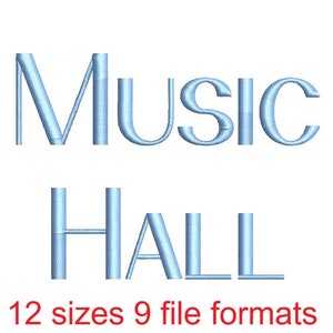 Music Hall Embroidery Font - 12 Sizes and 9 File Formats - Etsy