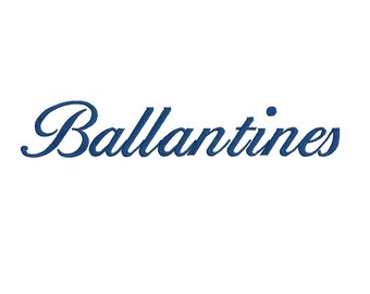 Ballantines Script embroidery font formats bx (compatible with 17 machine file formats), dst, exp, pes, jef and xxx, Sizes 1, 1.5, 2 inches