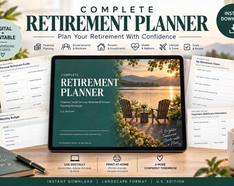 Complete Retirement Planner | Social Security, Medicare, Pension, Budget & Financial Planning Workbook