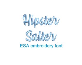 Hipster Salter handwritten ESA embroidery font (SNAS)